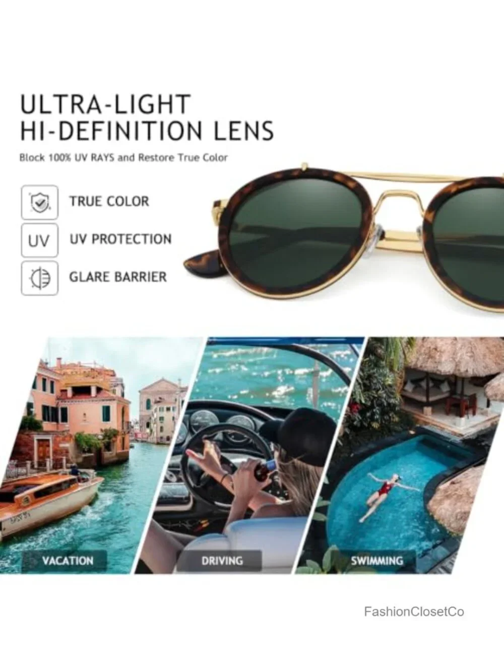 Vintage Steampunk Double Bridge Round Polarized Sunglasses Metal Frame